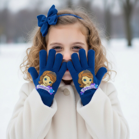 Copii - Manusi tricotate „ Sofia ” HO4299bleumarin