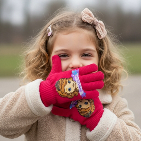 Mânuși - Manusi tricotate „ Sofia ” HO4299fucsia