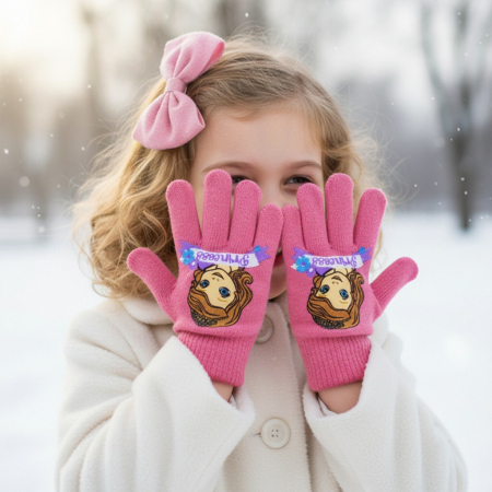 Accesorii copii - Manusi tricotate „ Sofia ” HO4299roz inchis