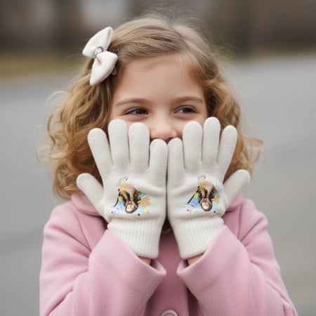 Manusi tricotate ' Soy Luna ' HQ4284alb