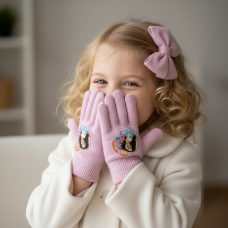 Accesorii copii - Manusi tricotate ' Soy Luna ' HQ4284roz deschis
