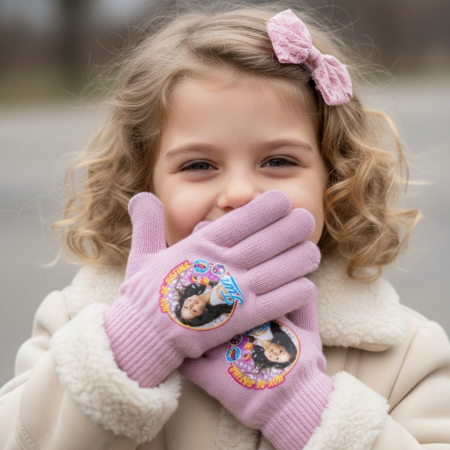 Accesorii copii - Manusi tricotate ' Soy Luna ' HQ4284roz deschis