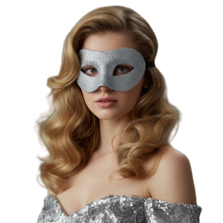 Accesorii erotică - Masca fantezista pentru carnaval / Halloween MAS-103argintiu
