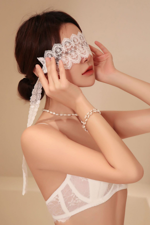 Accesorii erotică - Masca sexy misterioasa din dantela YML4018alb