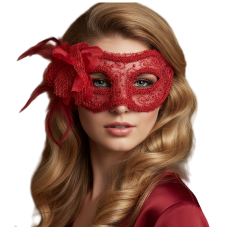 Accesorii erotică - Masca venetiana pentru carnaval / Halloween MAS-104rosu
