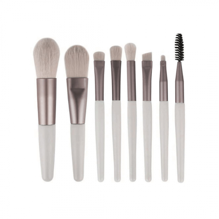 Cosmetice - Mini set portabil cu 8 pensule machiaj si husa depozitare MP-801gri