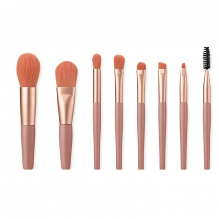 Cosmetice - Mini set portabil cu 8 pensule machiaj si husa depozitare MP-801roz