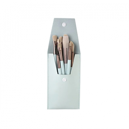 Cosmetice - Mini set portabil cu 8 pensule machiaj si husa SL-21031verde