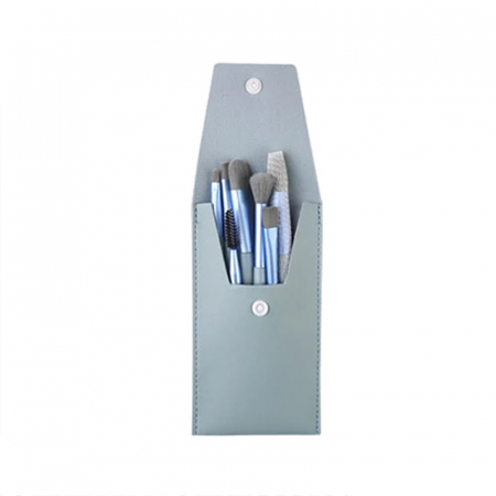 Cosmetice - Mini set portabil cu 8 pensule machiaj si husa SL-21031albastru