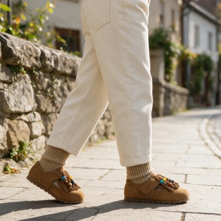 Copii - Mocasini cu franjuri FC-65camel