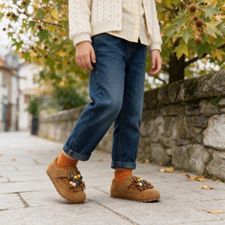 Copii - Mocasini cu franjuri FC-65camel