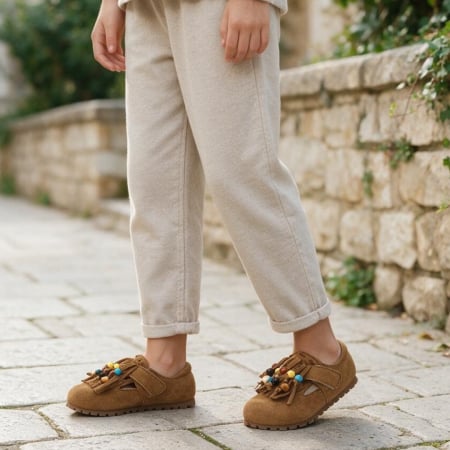Copii - Mocasini cu franjuri FC-65camel
