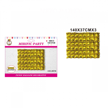 Articole party - Panou decorativ baloane folie alcatuit din 3 bucati 140 x 37 cm LM0709