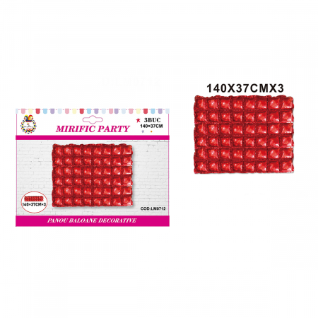 Articole party - Panou decorativ baloane folie alcatuit din 3 bucati 140 x 37 cm LM0712