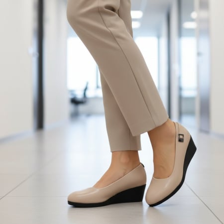 Pantofi cu toc - Pantofi cu platforma C-120apricot