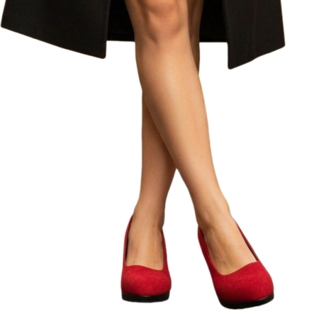 Damă - Pantofi cu platforma C-91rosu