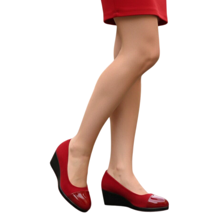 Pantofi cu toc - Pantofi cu platforma C-93rosu