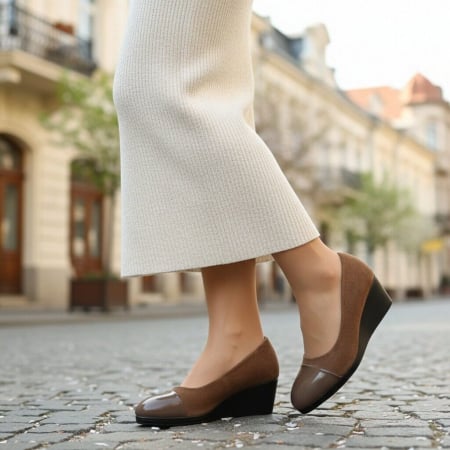 Pantofi cu toc - Pantofi cu platforma C-93maro