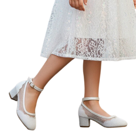 Pantofi de copii - Pantofi cu toc G7109.7209alb