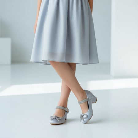 Pantofi de copii - Pantofi cu toc G6112.6212argintiu