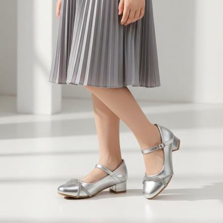 Copii - Pantofi cu toc G6120.6220argintiu