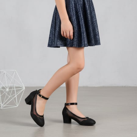 Pantofi de copii - Pantofi cu toc G7109.7209negru