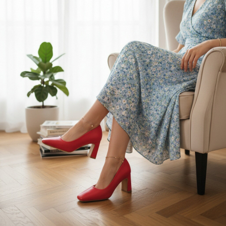 Pantofi cu toc - Pantofi cu toc X21-733rosu