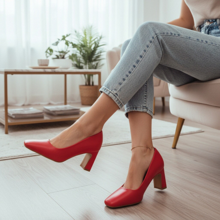 Pantofi cu toc - Pantofi cu toc X21-733rosu