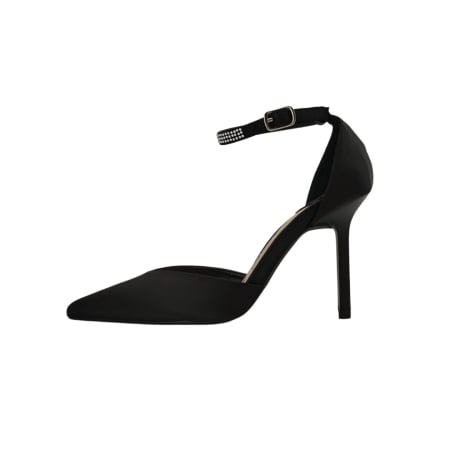 Damă - Pantofi cu aspect satin si toc stiletto K-20negru