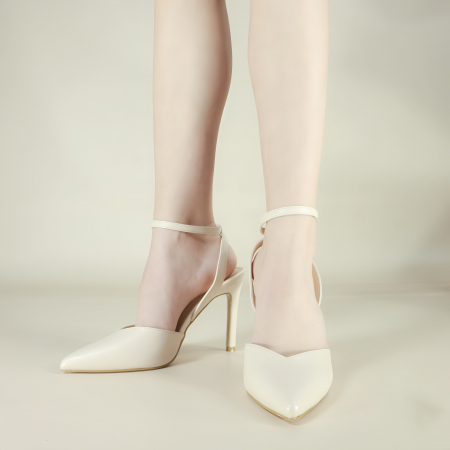 Pantofi cu toc - Pantofi decupati cu toc stiletto K-23bej