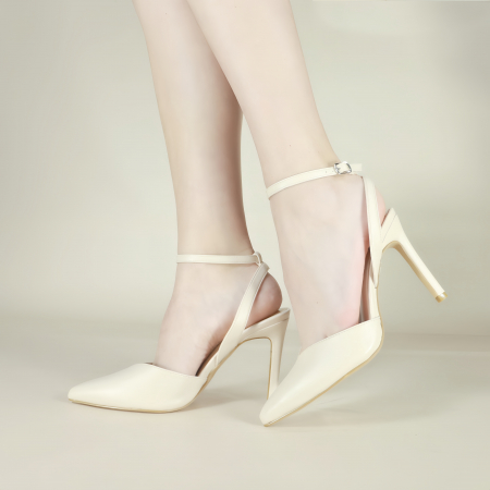 Pantofi cu toc - Pantofi decupati cu toc stiletto K-23bej