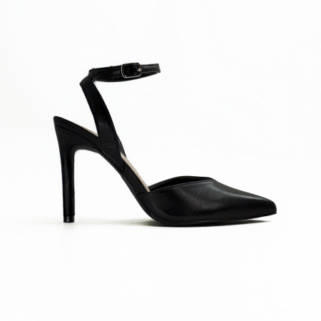 Pantofi cu toc - Pantofi decupati cu toc stiletto K-23negru