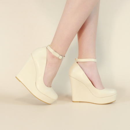 Pantofi cu toc - Pantofi eleganti cu platforma 130-66bej