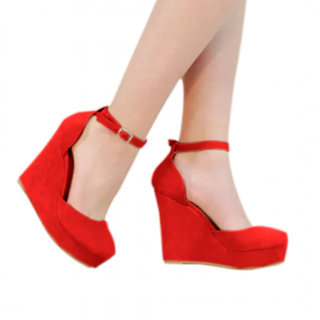 Pantofi cu toc - Pantofi eleganti cu platforma 130-62rosu