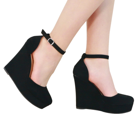 Pantofi cu toc - Pantofi eleganti cu platforma 130-62negru