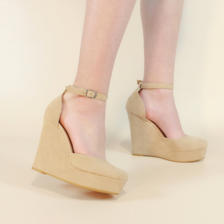Pantofi cu toc - Pantofi eleganti cu platforma 130-62bej