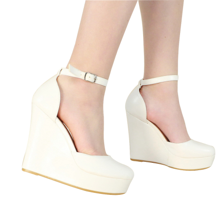 Damă - Pantofi eleganti cu platforma 130-63alb