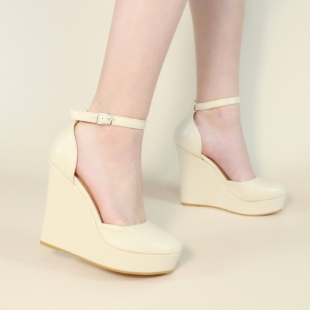 Pantofi cu toc - Pantofi eleganti cu platforma 130-63bej