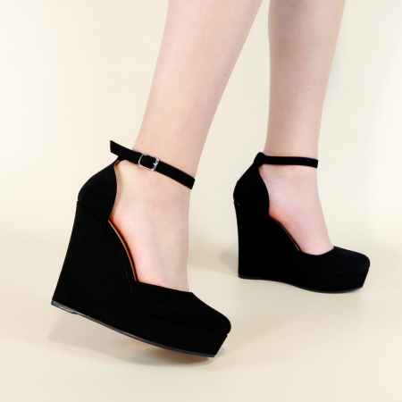 ÎNCĂLȚĂMINTE DAMĂ 39.99 - Pantofi eleganti cu platforma 130-62negru