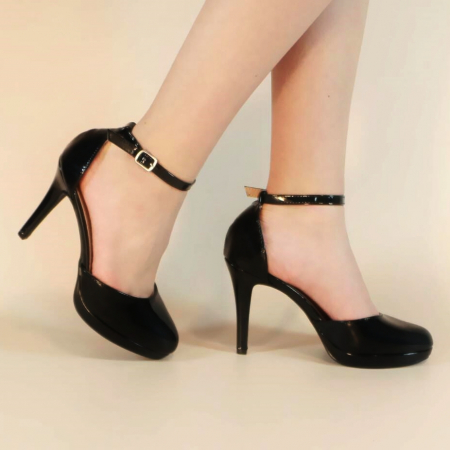Pantofi cu toc - Pantofi eleganti cu toc 920-80Anegru