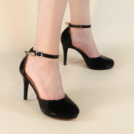 Pantofi cu toc - Pantofi eleganti cu toc 920-80Anegru