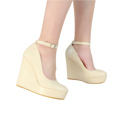 Damă - Pantofi eleganti cu platforma 130-66bej