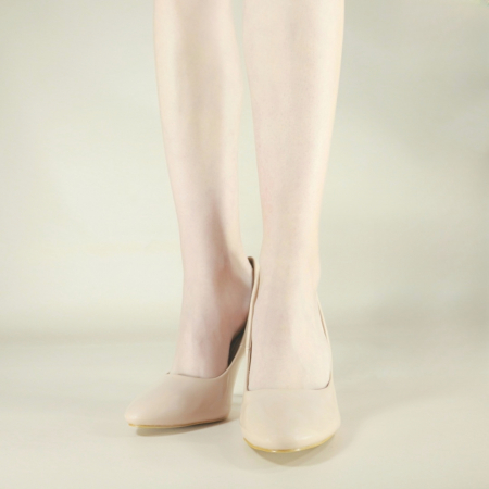 Pantofi cu toc - Pantofi eleganti cu toc 10023nude