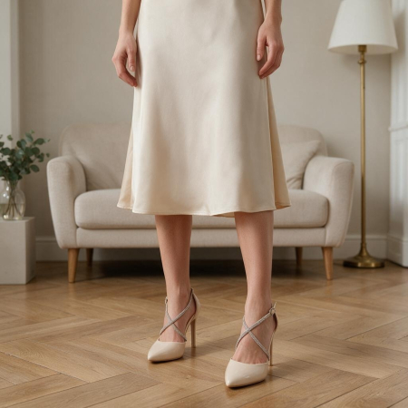 Damă - Pantofi eleganti cu toc 916-22Bbej