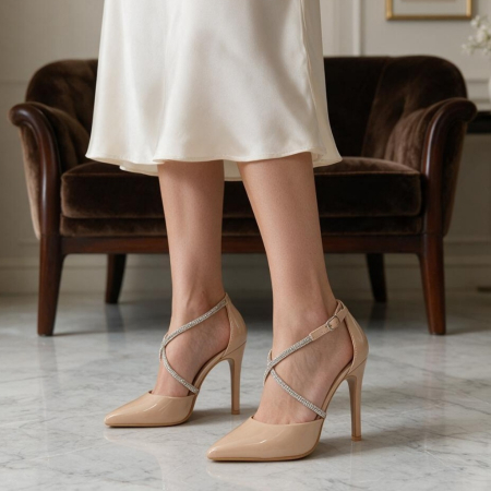 Damă - Pantofi eleganti cu toc 916-22Bnude