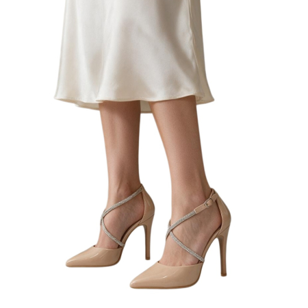 Damă - Pantofi eleganti cu toc 916-22Bnude