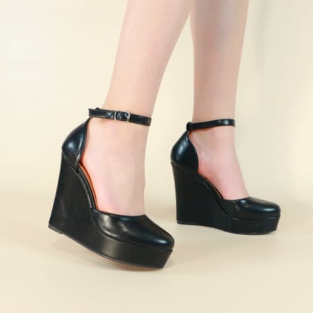 ÎNCĂLȚĂMINTE DAMĂ 39.99 - Pantofi eleganti cu platforma 130-63negru