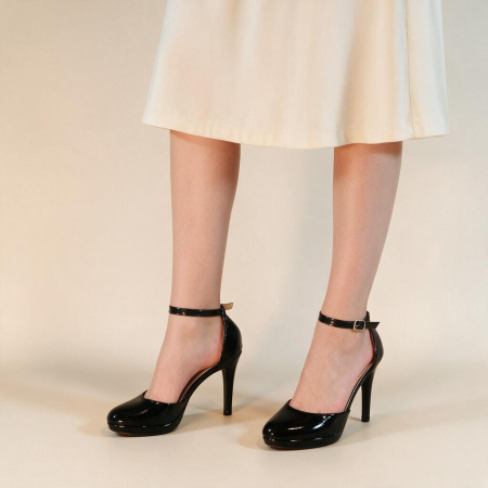 Pantofi cu toc - Pantofi eleganti cu toc 920-80Anegru