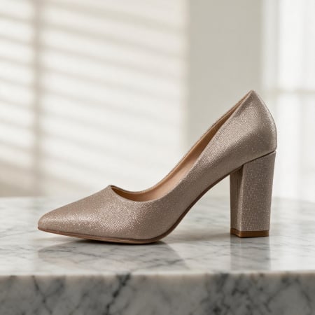 Damă - Pantofi eleganti cu toc 920-81BBsampanie