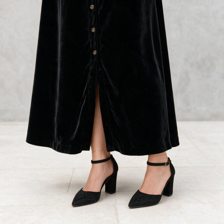 Damă - Pantofi eleganti cu toc 920-88negru